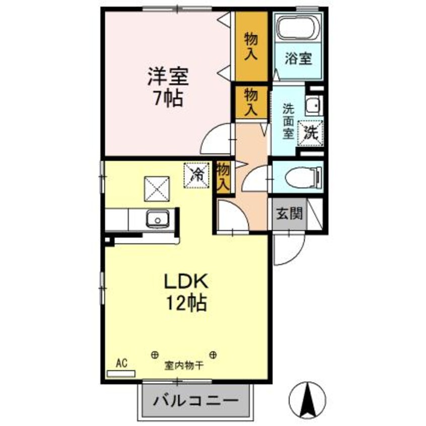 間取図 東北本線<宇都宮線>/岡本駅 徒歩17分 1階 築21年