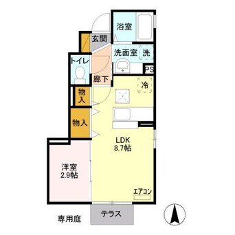 間取図 東北本線<宇都宮線>/岡本駅 徒歩18分 1階 築11年