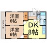 東北本線<宇都宮線>/宇都宮駅 徒歩12分 3階 築34年 2DKの間取り