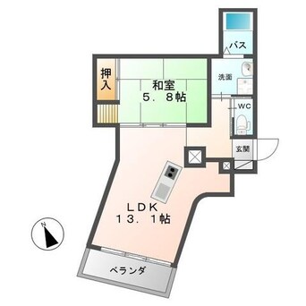 間取図 東北本線<宇都宮線>/宇都宮駅 徒歩9分 3階 築6年