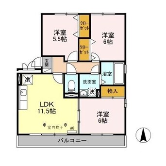 間取図 東北本線<宇都宮線>/宇都宮駅 徒歩33分 1階 築24年