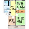 東北本線<宇都宮線>/宇都宮駅 車移動 2階 築38年 3DKの間取り