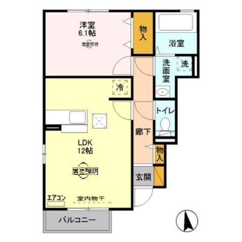 間取図 東北本線<宇都宮線>/岡本駅 徒歩37分 1階 築21年