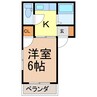 安蘇谷ハイツ 1Kの間取り