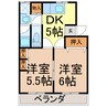 コーポ川崎 2DKの間取り