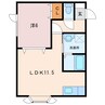 ヴィーナスヴィレッジ弥生 1LDKの間取り