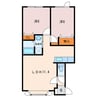 シャーローム 2LDKの間取り
