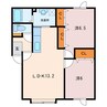 ハイツディープインパクト 2LDKの間取り