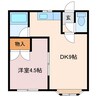 グラスウエスト 1DKの間取り