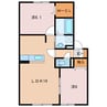 Maison de meme 1号館 2LDKの間取り
