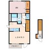シェーンフェルト 1LDKの間取り