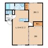 エルレガーデンⅢ 2LDKの間取り