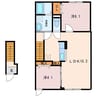アドゥスィール 2LDKの間取り