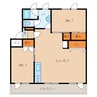 グランドハイツ日新 2DKの間取り