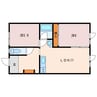 リバティハイツ 2LDKの間取り