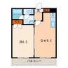 グランドール錦西 1DKの間取り