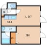 グランディール新開 1LDKの間取り