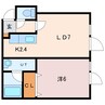 グランディール新開 1LDKの間取り