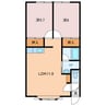 ノースパレス2 2DKの間取り