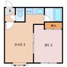 コーポサンライズB 1DKの間取り