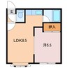 コーポサンライズB 1DKの間取り