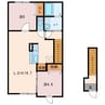 アトリエ 2LDKの間取り