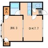 ブランドK1 1DKの間取り