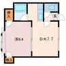 ブランドK1 1DKの間取り