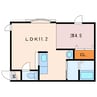 ハートウェルハウスⅦ　もえぎ町 1LDKの間取り