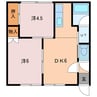 グランドハイツ泉 2DKの間取り