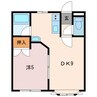 ハイムみよし２ 1DKの間取り