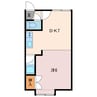 クリスタルハウス 1DKの間取り