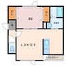 レインボーハウスBonheur 1LDKの間取り