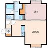ハイツカシール 1LDKの間取り