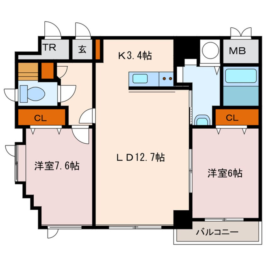 間取図 グランドール東開