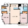 グランドール東開 2LDKの間取り