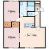 PORTE-BONHEUR 2LDKの間取り