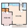 ノースウィングロマンＢ 1DKの間取り