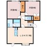 ガルデニア 2LDKの間取り