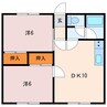 コーポフルベースD 2DKの間取り