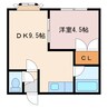 アトラス新生台B棟 1DKの間取り