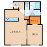 コーポR No.6 1LDKの間取り