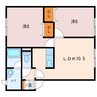 ミルツ啓北 2LDKの間取り