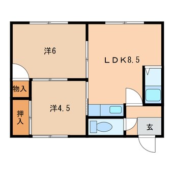 間取図 コーポえりもB