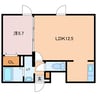 クオーレ イースト 1LDKの間取り