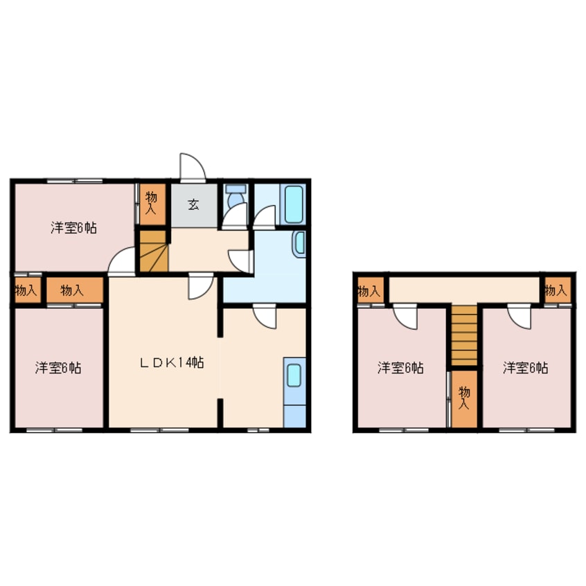 間取図 明徳町4LDK貸家（サンルーム付）