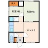 山家アパート 2DKの間取り