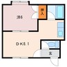 ブレンディケイホク 1DKの間取り