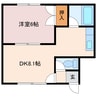 ブレンディケイホク 1DKの間取り