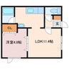 レインボーハウス矢代№２４ 1LDKの間取り